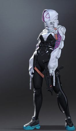 Spider gwen with MP5 stl files for 3d printing