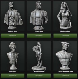 Character bust 3D printing stl files