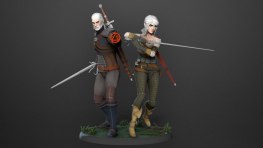 Ciri and Geralt Witcher STL files for 3d printing