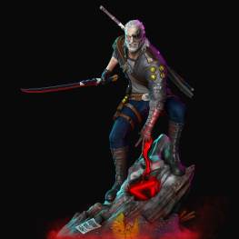 Cyberpunk style Witcher Geralt 3d print stl files