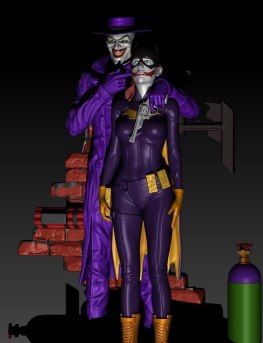 Joker and batgirl 3d printing stl files