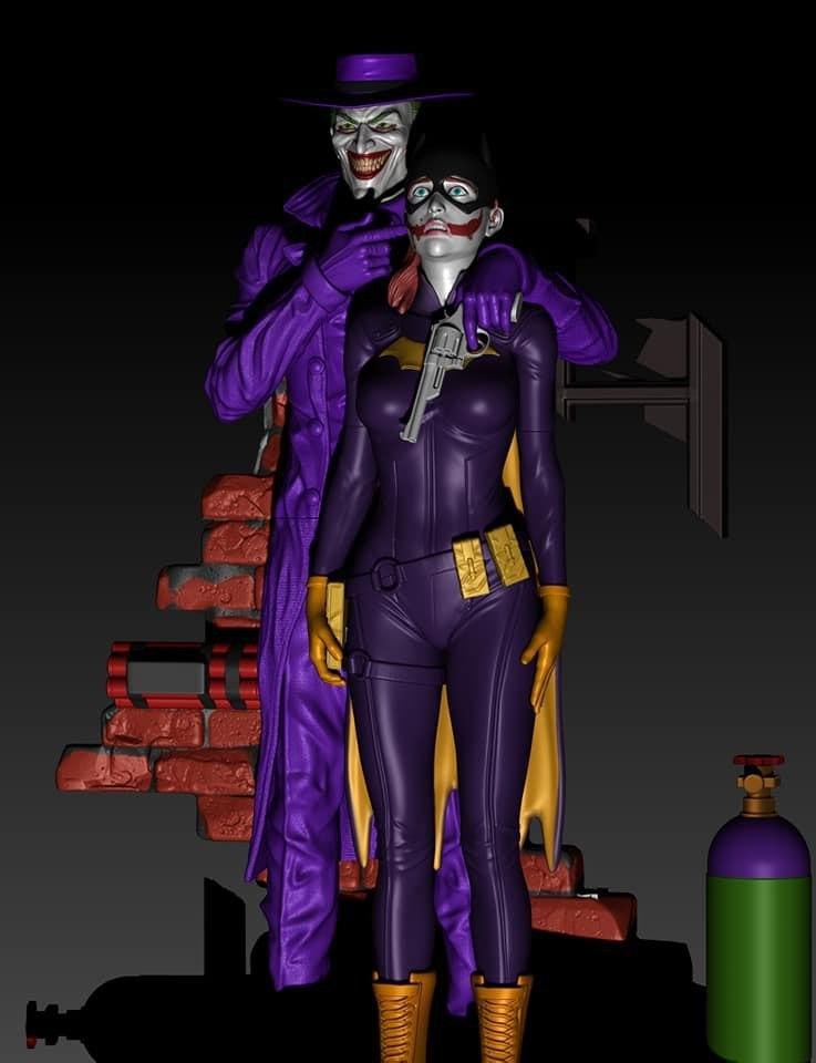 Joker and batgirl 3d printing stl files