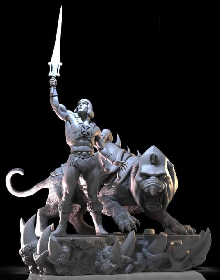he man 3d print stl files He-man and battle-cat stl files for 3d printing models