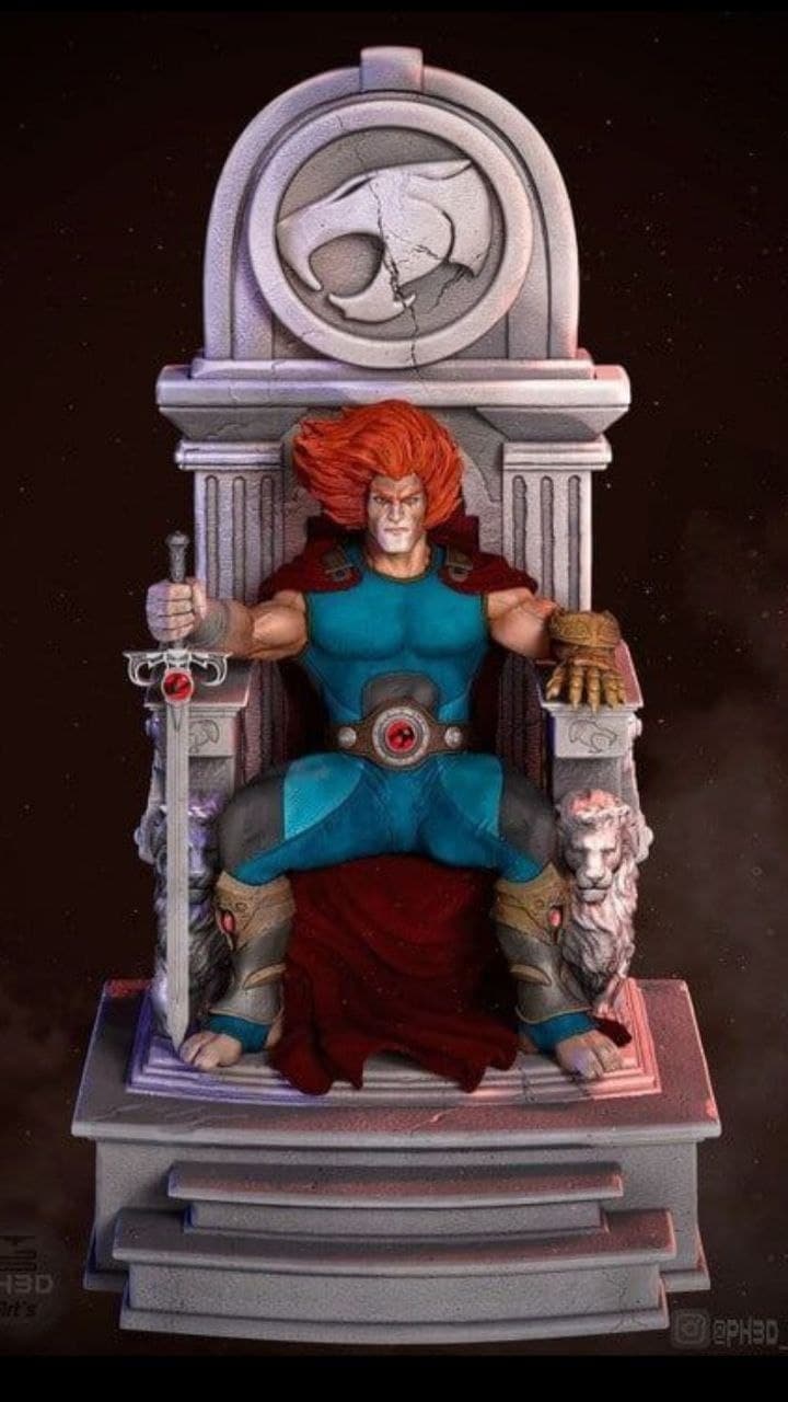 liono on throne stl files for 3d printing model