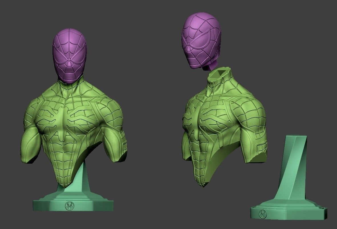 spiderman bust 3d print model spiderman bust 3d print