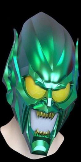 Green goblin helmet 3d printing stl files
