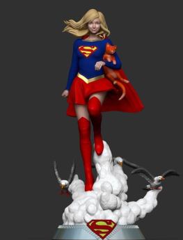 Supergirl & Cat 3d printing stl files