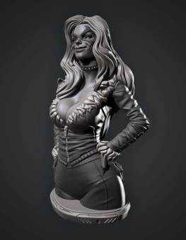 Black cat bust 3d printing stl files