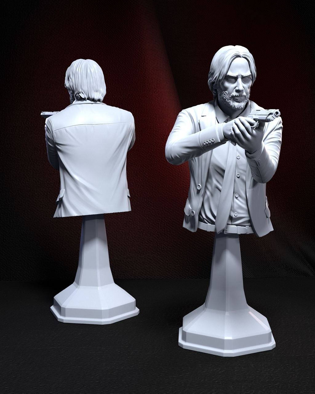 john wick 3d print stl files John wick bust 3d printing stl files
