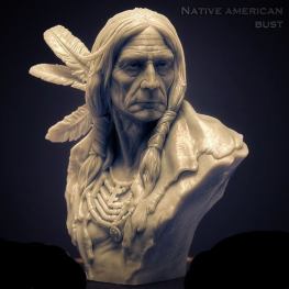 Native american bust 3d printing stl files