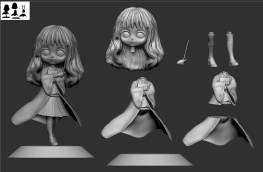 Hermione chibi 3d printing stl files