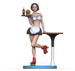 Waitress on roller skates 3d printing stl files