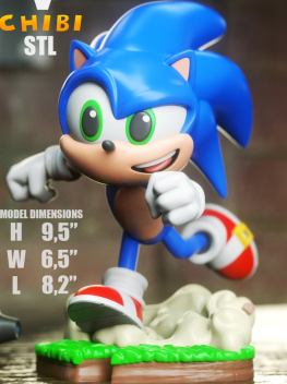 Sonic chibi 3d printing stl files