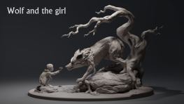 Wolf and the girl stl files for 3d printing