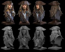 Captain Jack sparrow 3d printing stl files