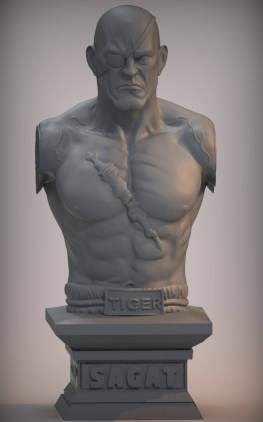 Street fighter Sagat bust 3d printing stl files