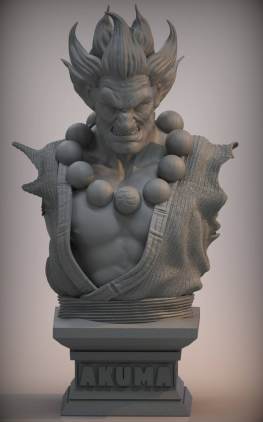 Street fighter Akuma bust 3d printing stl files