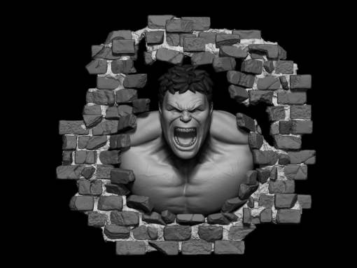 Hulk wall smash 3d print stl files