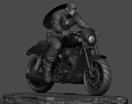 captain america motorcycle 3d print model