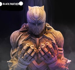Black panther bust 3d printing stl files