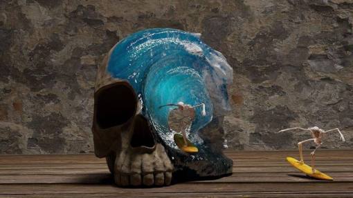 Skull surf 3d printing stl files