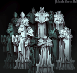 Paladin chess set 3d printing stl files