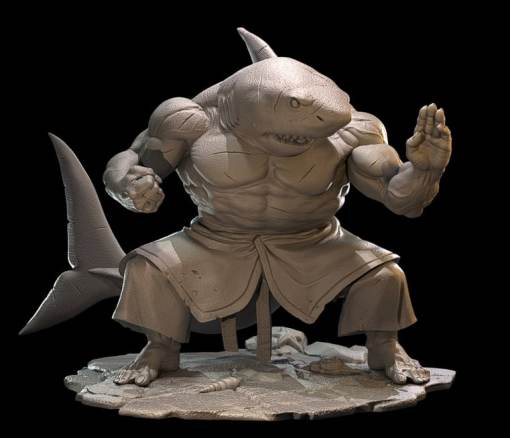 shark man 3d print stl