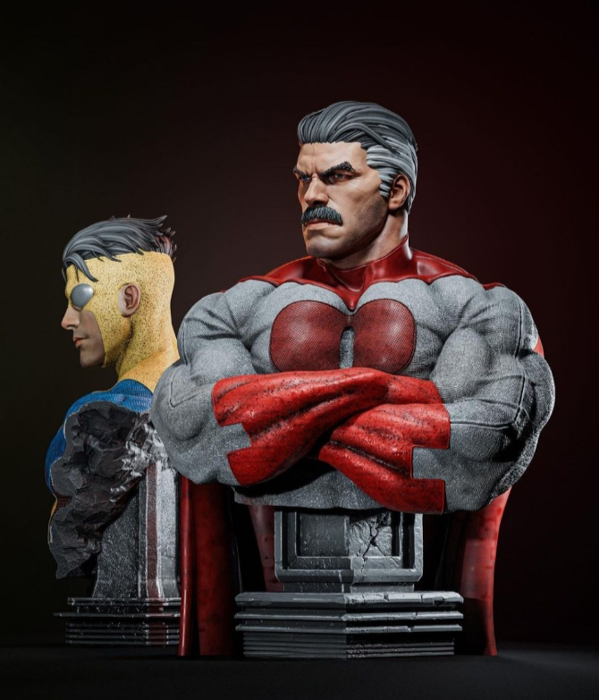 FAGR invincible and omni man bust 3d printing model