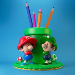 Mario and luigi pencil holder 3d printing