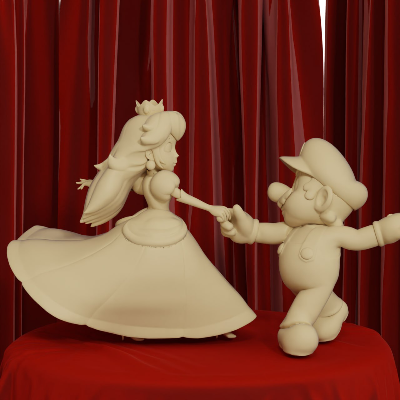 photo_5091549615215455265_y Peach dancing with mario 3d printing stl