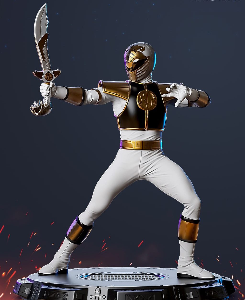 photo_5163906568473914110_y White ranger - ronaldo 3d printing stl files
