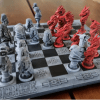 Dwarves vs dragons chess set 3d printing stl