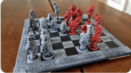 Dwarves vs dragons chess set 3d printing stl