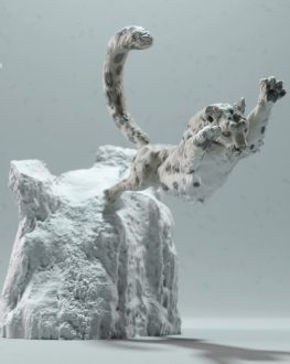 Snow leopard 3d printed