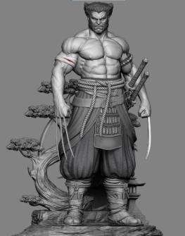 Wolverine samurai 3d print