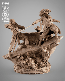 jack sparrow vs hector barbossa 3d print stl files
