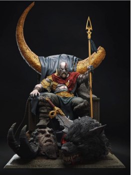 Kratos on throne v2 3d print stl files