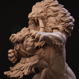 hercules vs lion 3d print stl