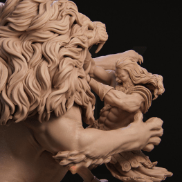 man vs lion 3d print